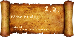 Póder Mihály névjegykártya